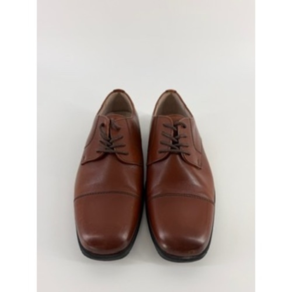 Florsheim Kids Reveal Cap Toe Oxford Cognac Brown Leather Dress Shoes Boys 3M